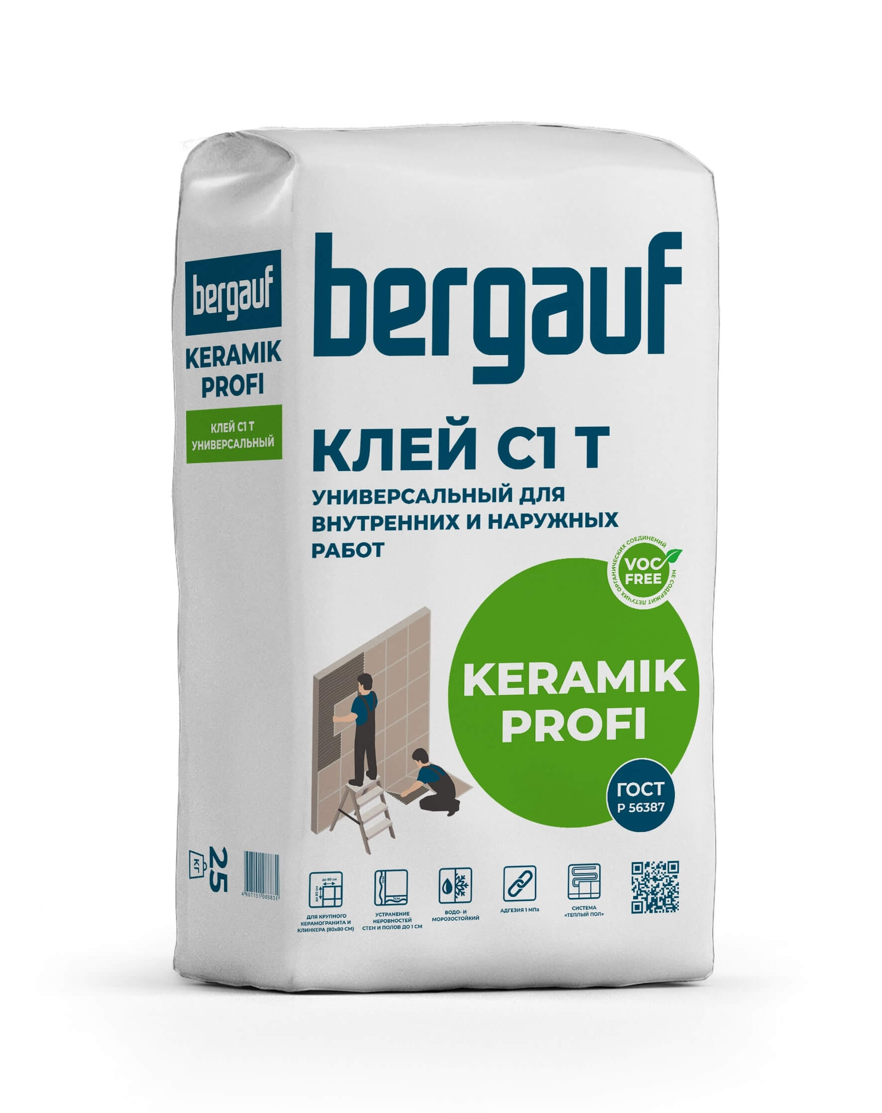 Клей универсальный Bergauf Keramik Profi 25 кг купить в ТЕХНОНИКОЛЬ в  Москве, отзывы, характеристики, цена